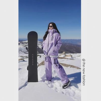 «Зимний водонепроницаемый горнолыжный костюм»: Унисекс, плотный и теплый, двухкомпонентный с капюшоном для занятий спортом на открытом воздухе.