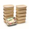 10pcs/set Kraft Paper Takeout Box Disposable Bento Boxes Light Food Box for Kitchen Accessories