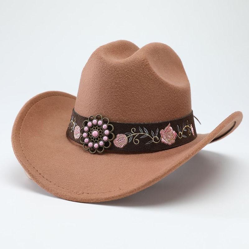 eBay jazz hat autumn and winter British retro top hat women's trendy women's woolen western cowboy hat
