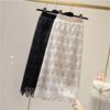 Thickened Crochet Lace Half Length Skirt for Autumn and Winter Wear with Both Sides Knitted Buttocks Skirt Medium Length Skirt