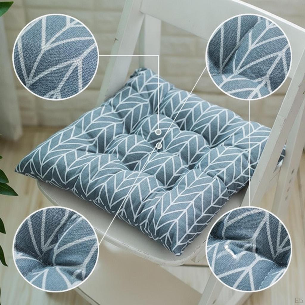 Chair Cushion with Ties Comfortable Tufted Seat Quilted Pad for Students,
