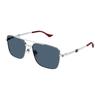 Temple Logo Metallic Aviator Sunglasses Men's Silver
