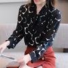 Женская винтажная дышащая с принтом с длинным рукавом большого размера с длинным рукавом