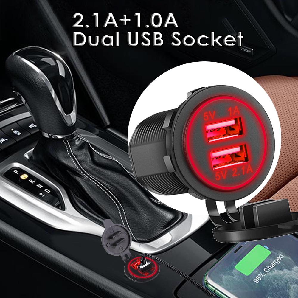 12/24 В двойной USB порт автомобильное зарядное устройство мотоцикл 5 В 3.1A зарядное гнездо водонепроницаемый быстрый адаптер для зарядки для транспортного средства лодки грузовика