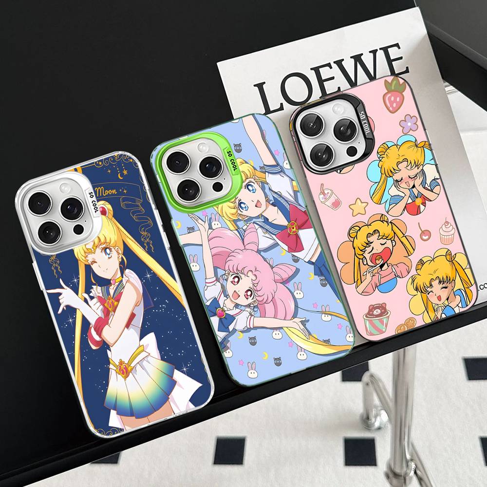 Чехол для телефона аниме S-Sailor M-Moon для iPhone 17 16 15 14 13 12 11 Pro Max Цвет Черный Матовый Чехол