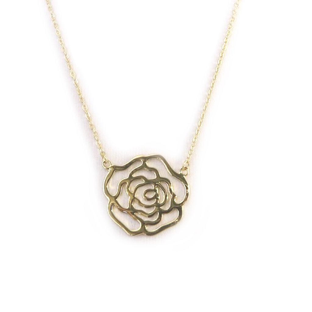 Les Trésors De Lily [N2758] - 'Rosa Romantica' Gold Plated Necklace