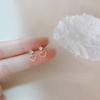 Love Stud Earrings Women's Micro-inlaid Zircon Peach Heart Earrings Simple Hollow Heart Earrings
