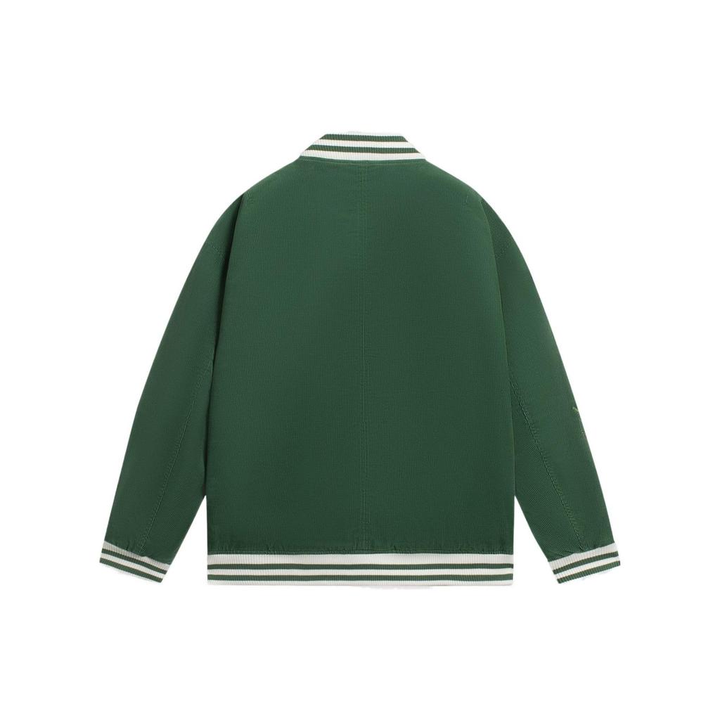 Li Ning Skateboard Series Letter Pattern Embroidered Single-Breasted Long Sleeve Baseball Jacket Men Jackets Light-Green AJMR121-3