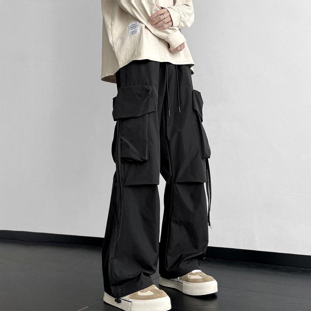 Мужские повседневные мешковатые брюки-карго Y2K с завязками в стиле Харадзюку, брюки с лентой, спортивные штаны, уличная одежда, спортивные брюки для мужчин