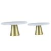 2PCS Metal Cake Stands Set European Style Iron Round Cake Holder Cupcake Dessert Display Stand for