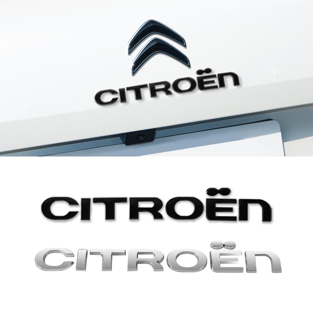 TXBB4 1pcs 3D ABS For Citroen Car Letters Front Hood Emblem Bonnet Sticker Rear Tail Trunk Badge Decal Styling Car Accessories