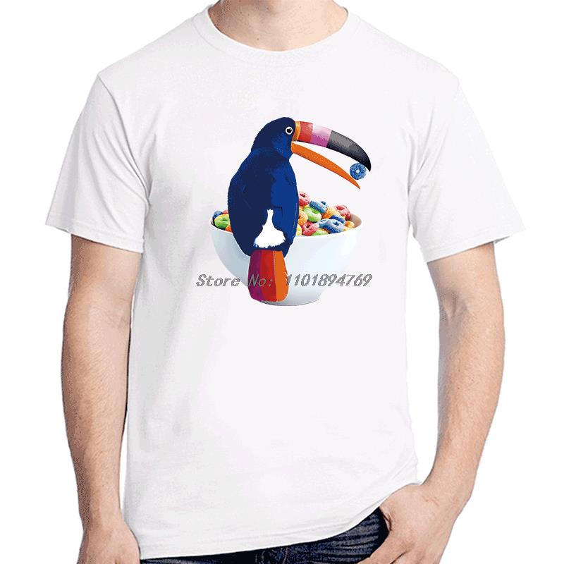 Cereal Toucan Art Print Fashion Graphic T Shirts Cotton Short Sleeve Tshirts Summer Harajuku Tees Tops Streetwear Unisexs Clothes