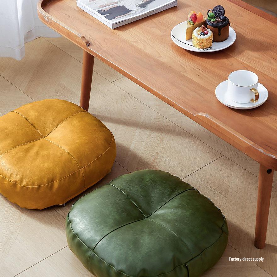 Japanese Floor Cushion: Tatami Leather Zen Meditation Mat for Living Room or Bay Window
