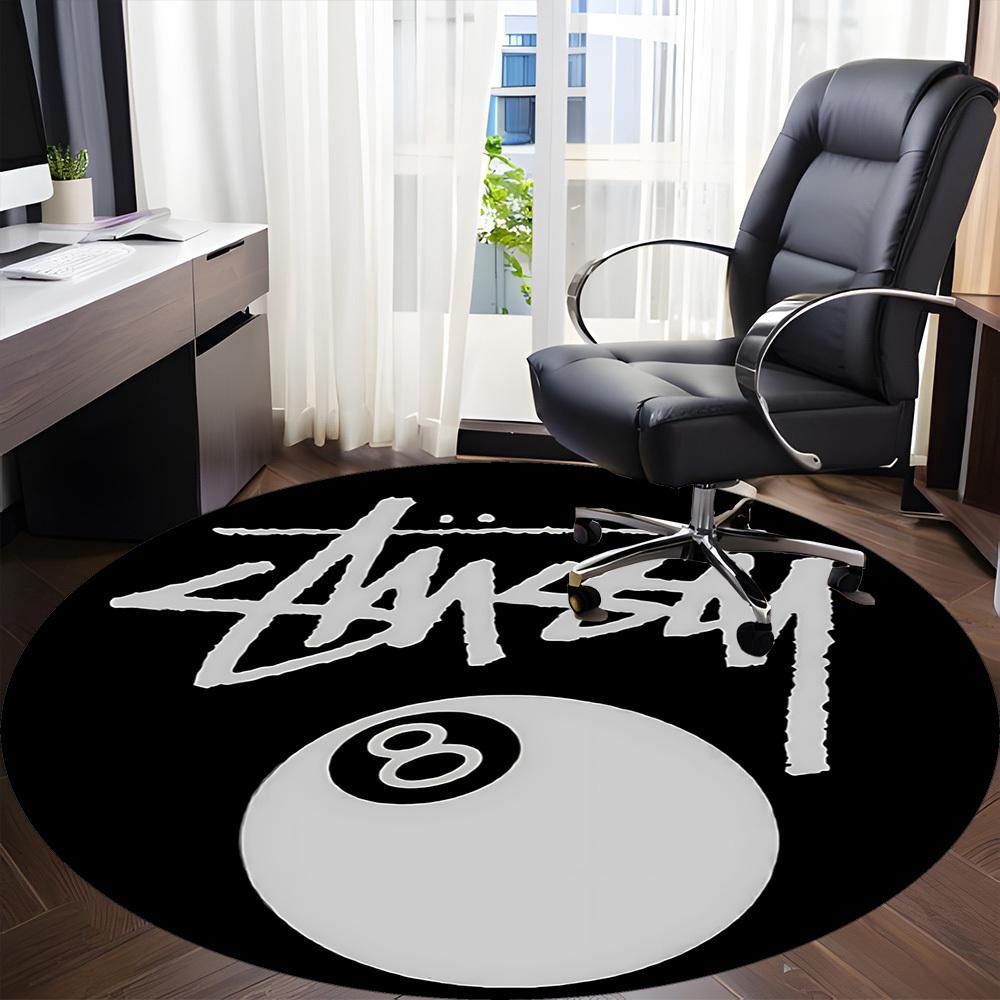 1 шт. Ковер Stussy, Восьмерка, для офиса - Внутренний, нескользящий, моющийся, из полиэфирного волокна, мягкий, удобный коврик для офиса yy250928039