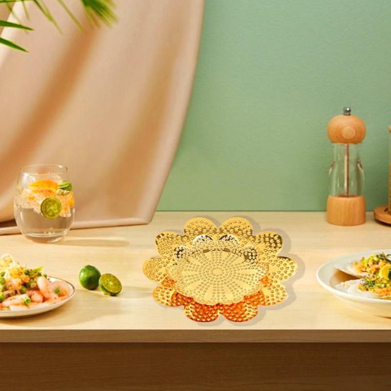 1 шт., позолоченные тарелки для хранения закусок, сервировочный поднос в форме листа, блюдо с фруктами, ювелирные изделия с цветами, брелок