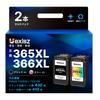 BC-365XL BC-366XL 365 366 Переработанные чернила, Совместимы с Canon, Высокая емкость, 2 шт.: BC-365 Черный + BC-366 Трехцветный картридж для Canon PIXUS TS3530 / PIXUS TS37