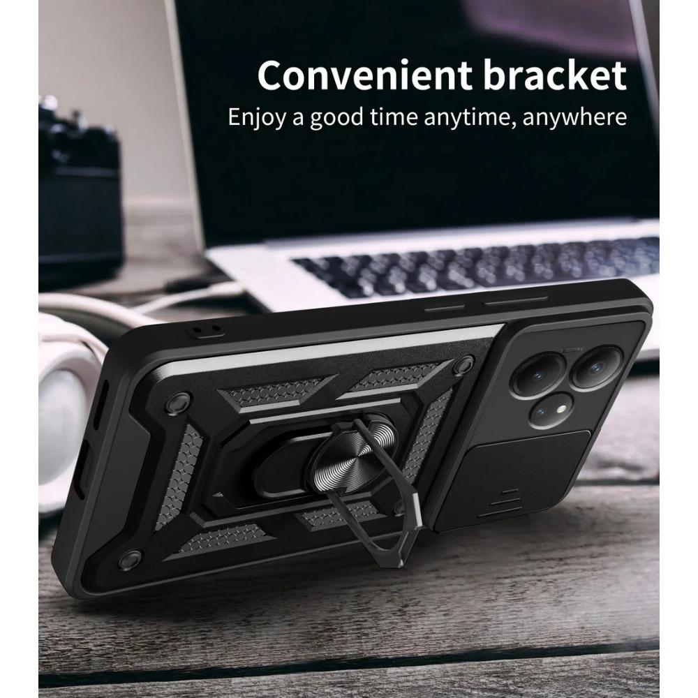 Военный защитный чехол для камеры с держателем для Realme GT Neo 6 6T GT 3 N53 N55 C61 C63 C65 C67 C51 C53 C55 C35 C21Y C25Y противоударный чехол с кольцом-подставкой