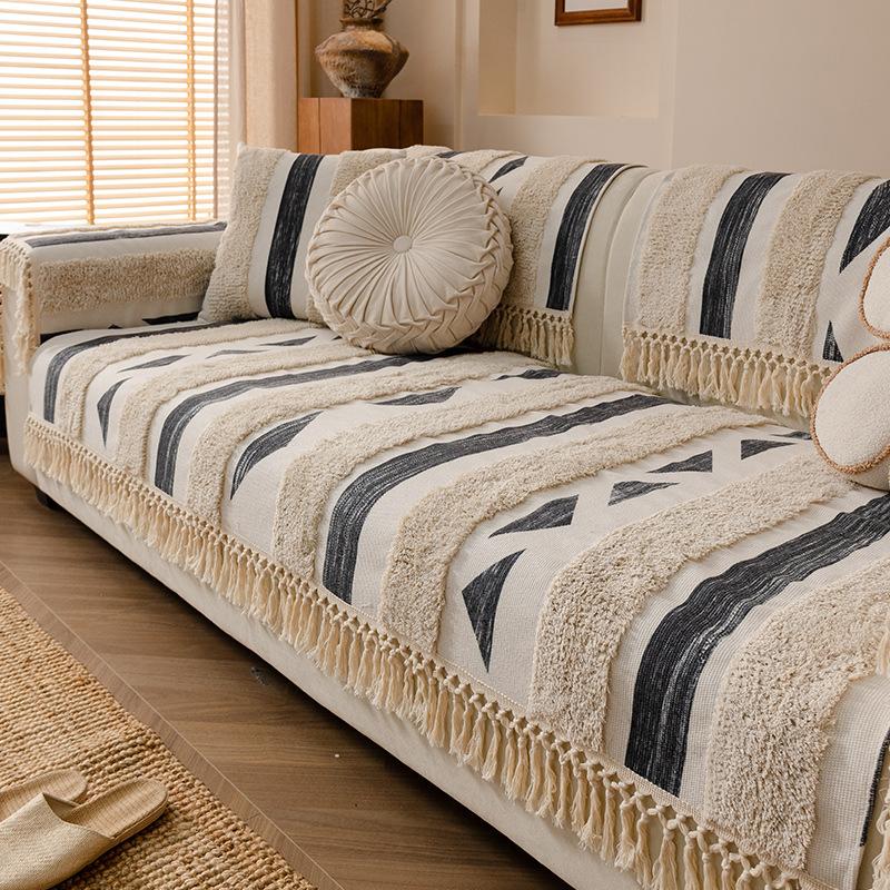 Универсальный чехол на диван из толстого льна «Четыре сезона», устойчивый к царапинам от кошек, протектор для дивана для мебели Airbnb