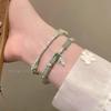Exquisite Double-Layer Bamboo Jade Bracelet: Women's Light Luxury National Style Hand Jewelry