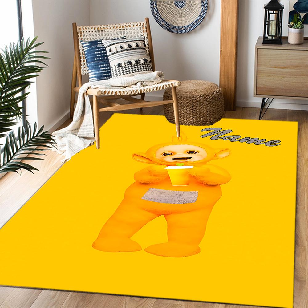 Purple Teletubby Space Customize Your Name Floor Rug Office Rug Design for Decorate room Dormitory Balcony Outdoor Anti-slip Rug Office home decor