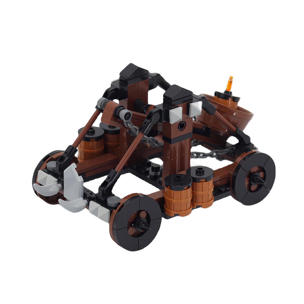 MOC Средневековые военные строительные блоки солдаты фигурки аксессуары костер палатка транспорт повозка боевой конь оружие кирпичи игрушка