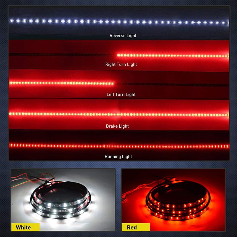 12V 24V Car LED Tailgate Strip Light Bar Driving Brake Turn Signal Lamp for Pickup SUV Jeep 120cm/150cm