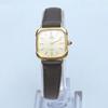 Used Working beautiful condition CITIZEN EXCELA ladies square gold dial quartz leather strap 427A