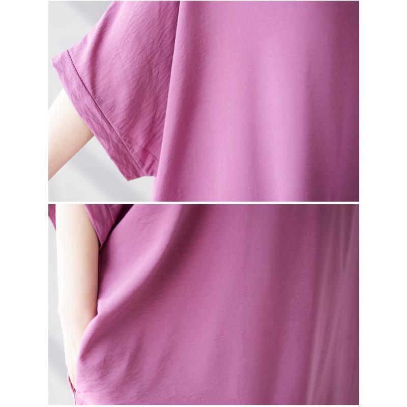 DIMANAF 2025 Летнее платье больших размеров Базовое женское повседневное свободное длинное винтажное новое однотонное платье макси с V-образным вырезом