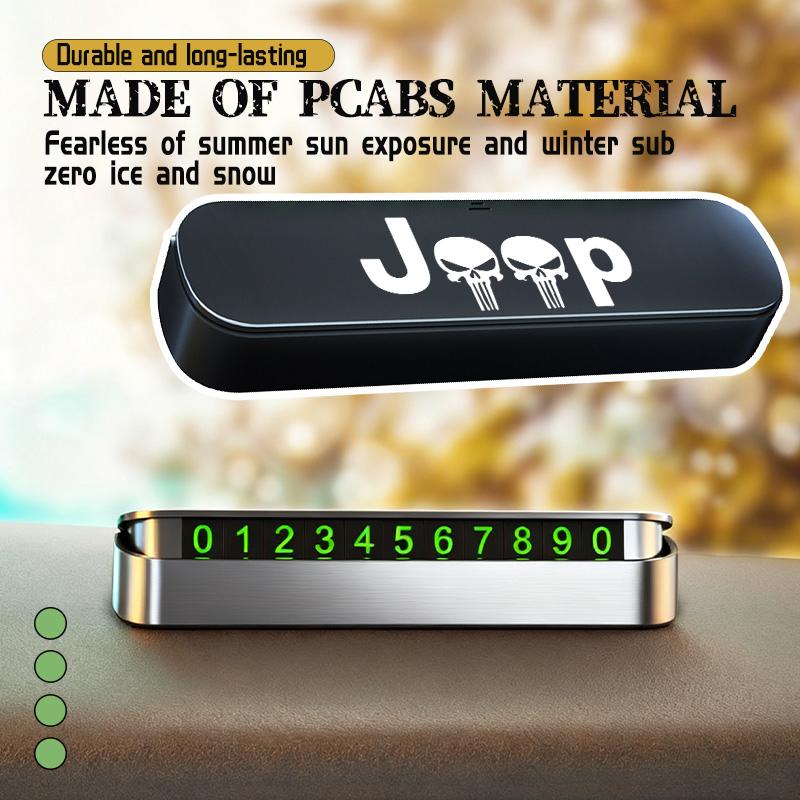 Car Temporary Phone Number Park Card Plate Sticker Accessories For Jeep Grand Cherokee Patriot Renegade Compass Wrangler AJY1
