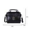 Small Square Bags For Women Fashion Solid Color Designer Crossbody Shoulder Bag Vintage PU Leather Handbags Female Bag