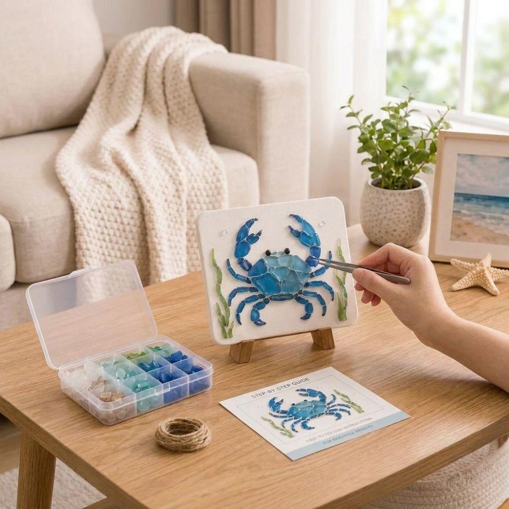 Sea Creature Ocean DIY Sea Glass Art Kit Ocean Inspired Home DIY Crafting Kit Party Craft