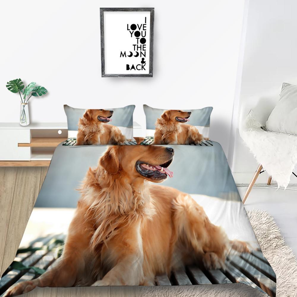 Пододеяльник для домашних животных с 3D принтом собак, комплект постельного белья, креативный домашний текстиль, покрывала из микрофибры для мужчин и женщин, покрывала King Size