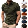 New Men's Polo Shirt Pockets Men's Sports Polo Shirt Fashion Lapel Short-sleeved T-shirt Sweatshirt Tops