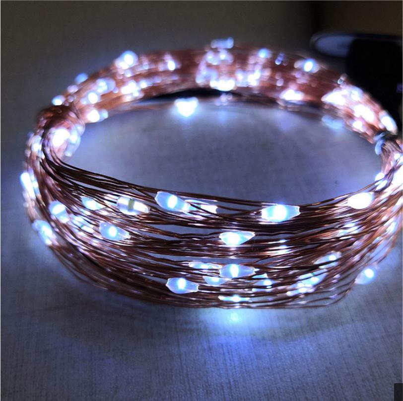 Светодиодные гирлянды на открытом воздухе Сказочная гирлянда USB-светильники из медной проволоки для рождественской вечеринки и свадьбы