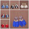 Ethnic Style Bohemian Feather Dangle Earrings Zinc Zinc Zinc Alloy Boho Drop Earrings Women