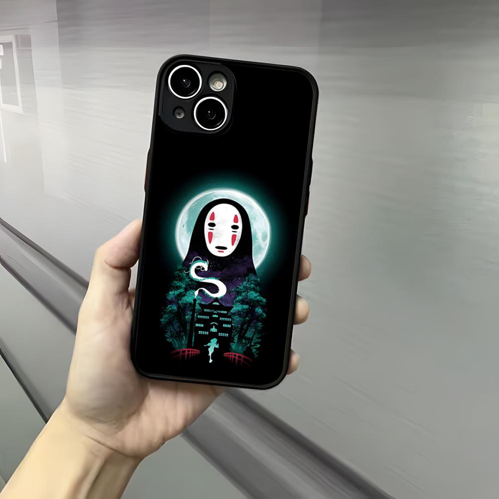 Мультяшный H-Хаяо М-Миядзаки Чехол для телефона Для Iphone 17 16 15 14 13 12 Pro Max Xr Air Plus Ощущение кожи Черный Жесткий чехол