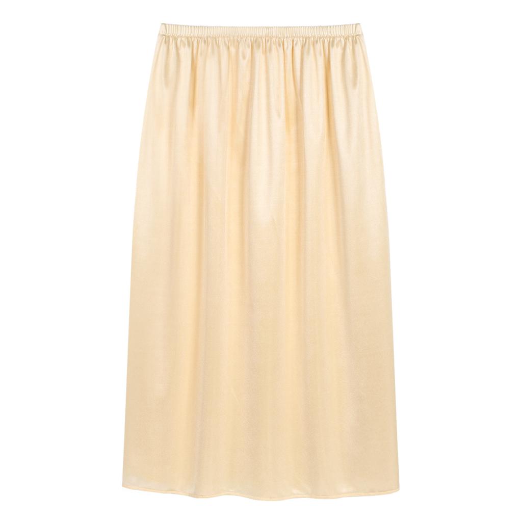 Женская однотонная нижняя юбка с эластичной резинкой на талии, внутренняя юбка-миди, длинная нижняя юбка