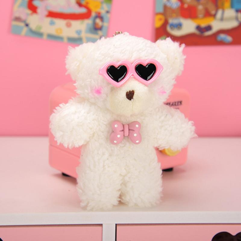 Мультяшный медведь кукла милый плюшевый румянец очки медведь брелок кулон мягкая игрушка сумка украшение пара друзья аксессуары дети подарок