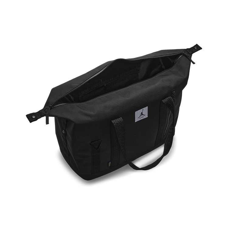 Jordan Logo Patch Large Capacity Zipper Closure Polyester Shoulder Crossbody Tote Travel Bag Unisex Bags Black FV2902010