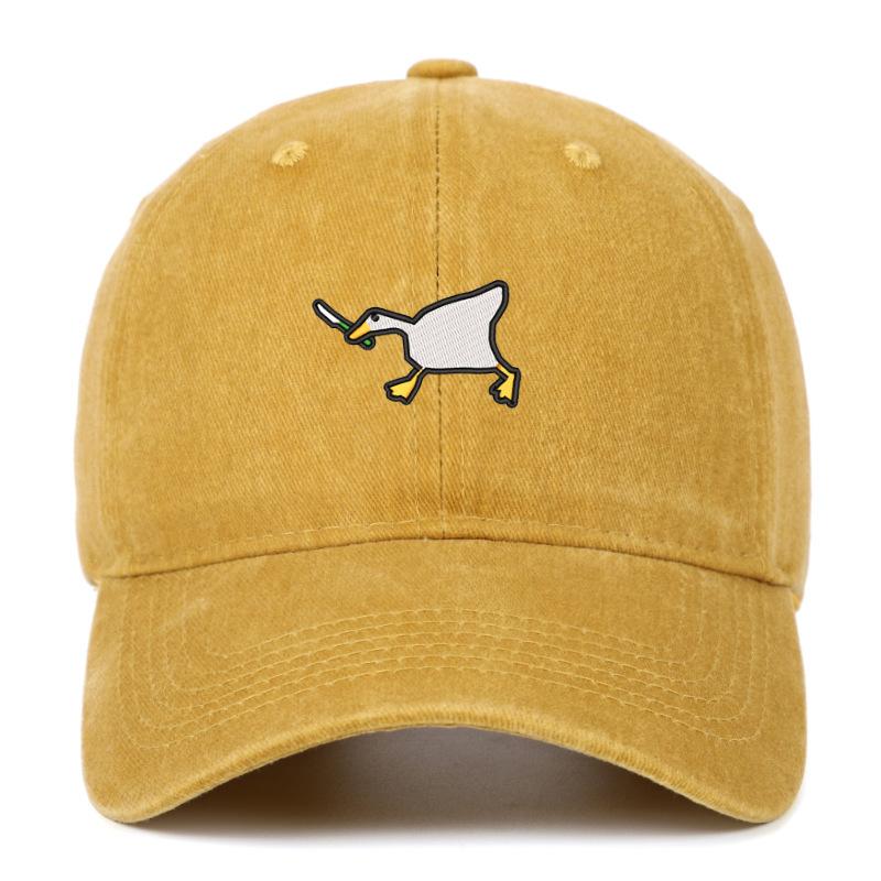 Embroidered Baseball Cap With Goose Pattern For Uninsex Casual And Fashionable City Style Duckbill Cap