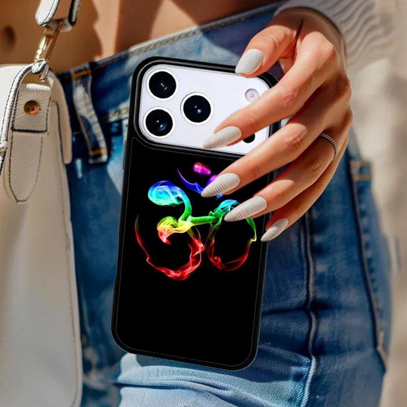 Aum om Намасте символ цветочный дзен йога Чехол для телефона Для iPhone 17 Air 14 15 13 12 Max Чехол Для Apple 16 16e 11 Pro Max Plus Coque
