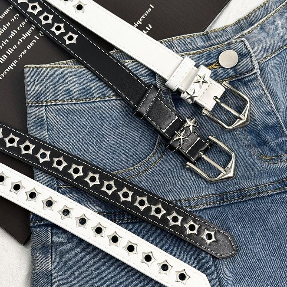 Звездочки Люверсы Y2K Звездные Пояса на Талию Металлическая Пряжка Девочки Заклепки Пояс Женский Джинсовый Ремень Женский