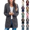 Womens Boho Fashion Cardigan Long Sleeve Open Front Knit Sweaters Coat Pockets
