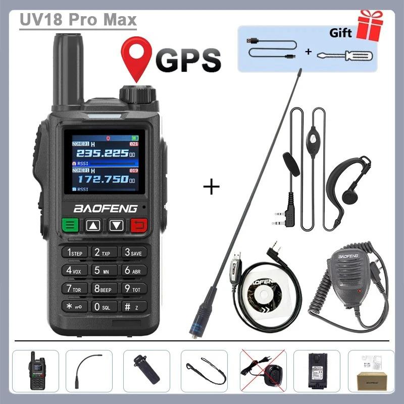 UV18 Pro Max GPS Baofeng Walkie Talkie Six Bands AM FM High Power Wireless Copy Frequency NOAA 999CH Long Range UV-17 Pro Radios
