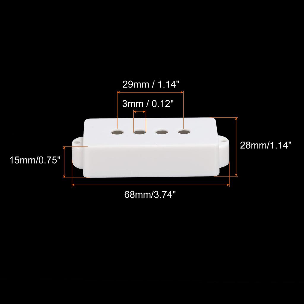 Крышка звукоснимателя PATIKIL для бас-гитары с 4 струнами, пластиковая, закрытая, части музыкальных инструментов, белая, 2 шт.