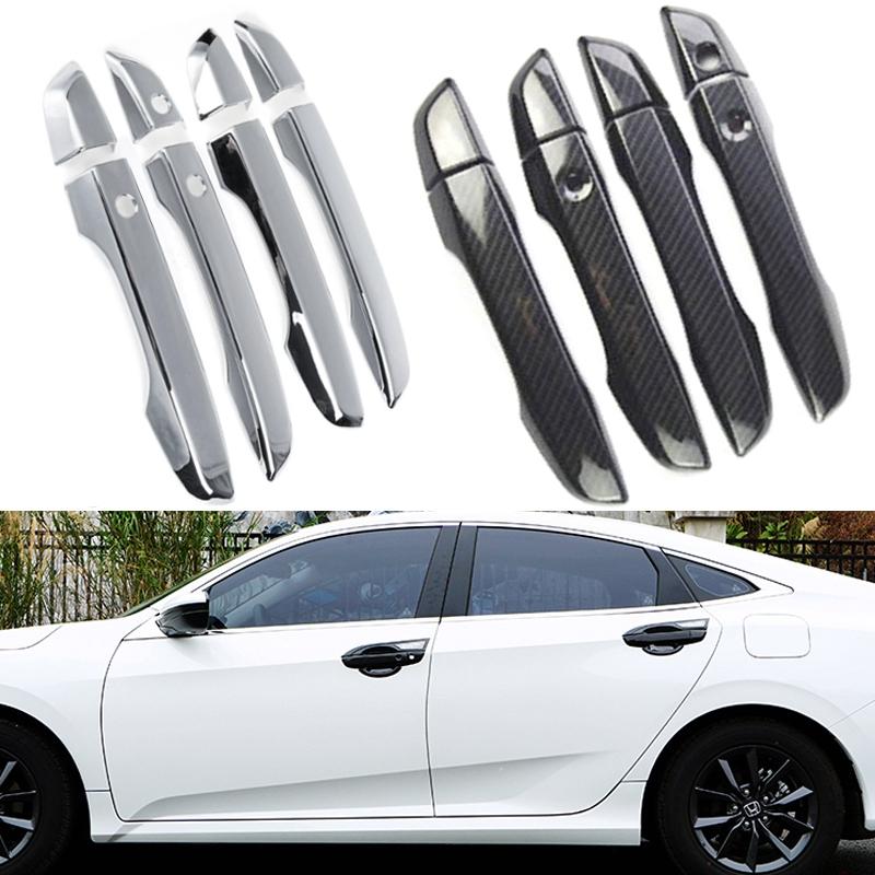 Обновление для Honda/Civic 10th 2016 2017 2018 Чехлы на дверные ручки автомобиля Авто Накладка на отделку Наклейки для тюнинга автомобиля