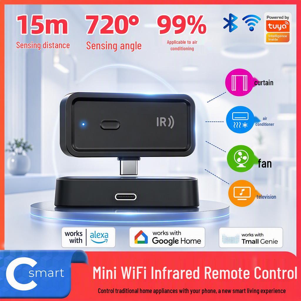 Универсальный WiFi ИК-пульт дистанционного управления для бытовой техники - Переключатель, совместимый с приложением Doodle, для кондиционеров, вентиляторов, ламп