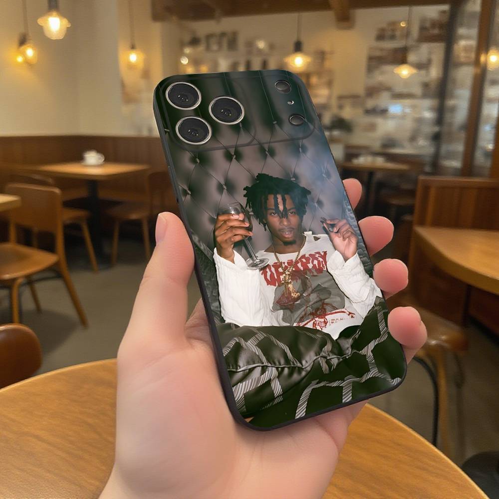 Я МУЗЫКА Чехол для телефона Playboi C-Carti для iPhone 17,16,15,14,13,12,11,Pro,XS,Max,XR,Plus,E,SE4,Mini Черный Мягкий Чехол