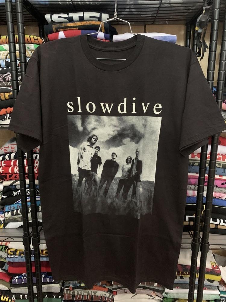Rare Slowdive Shoegaze Band Tshirt Graphic Black Unisex Tshirt Reprint KH11944