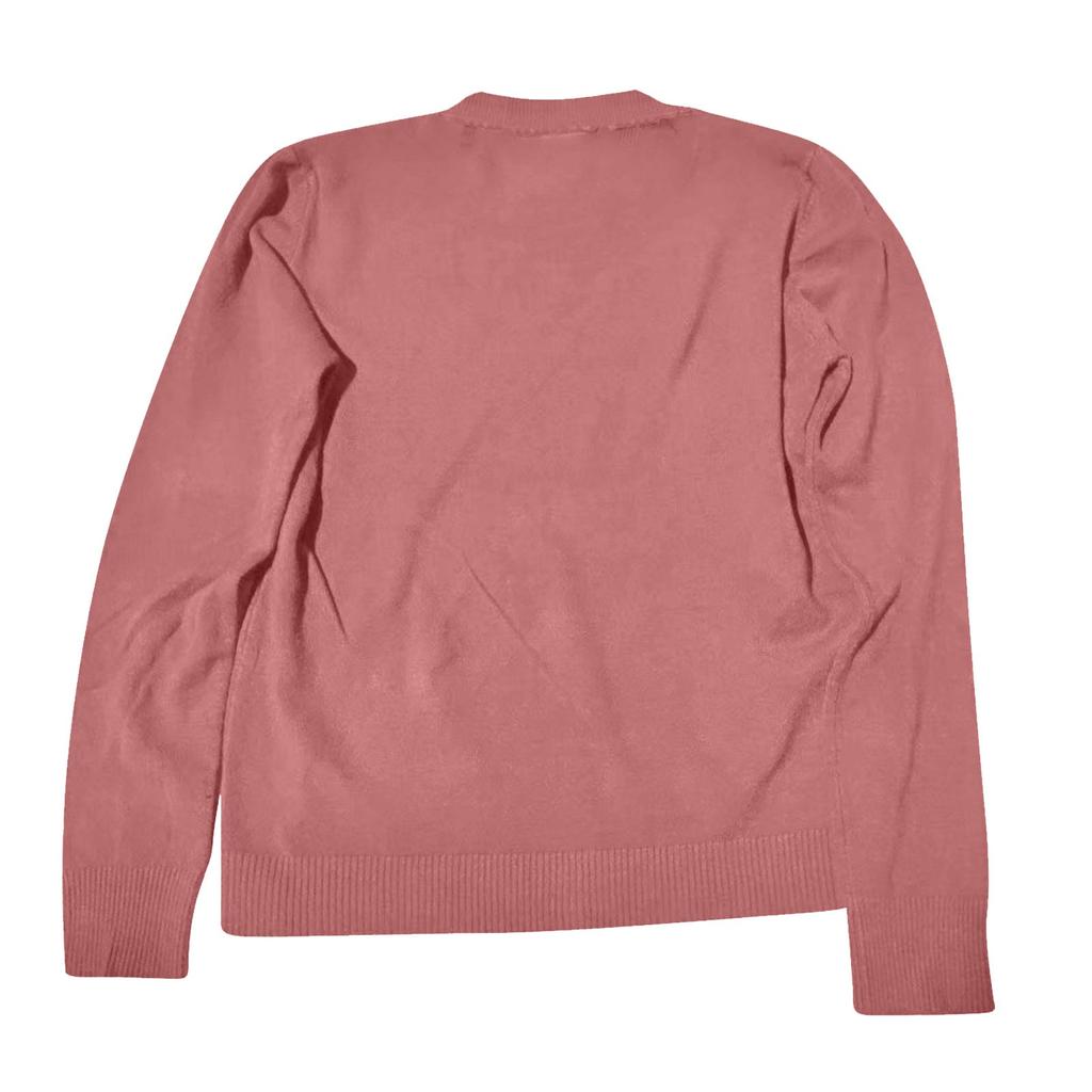 Женская мода свободный круглый вырез длинный рукав нижняя рубашка верх вязаный свитер